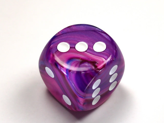 CHX DF3057 Festive Violet/white 30mm d6 dice w/pips