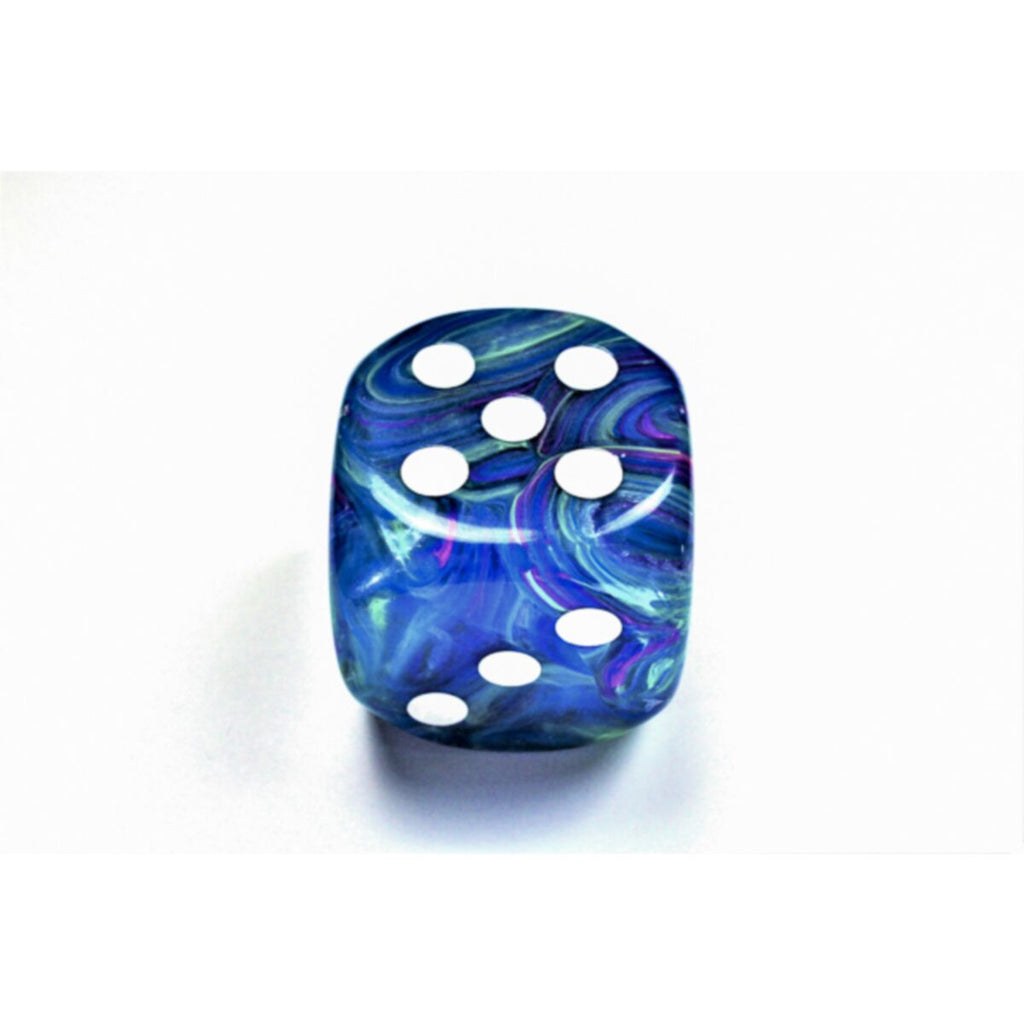 CHX DF3066 Festive Waterlily/white 30mm d6 dice w/pips