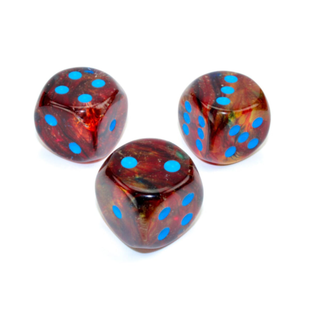 CHX DN3059 Nebula Primary/blue Luminary 30mm d6 dice w/pips (SINGLE DICE)