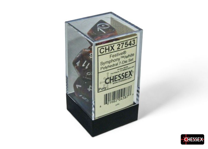 CHX 27543 Festive Symphony/white Polyhedral 7-Dice Set