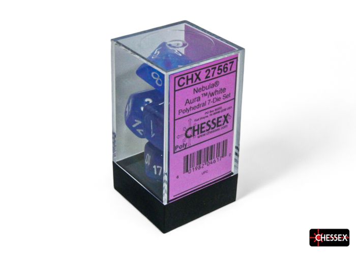 CHX 27567 Nebula Aura/white Luminary Polyhedral 7-Dice Set