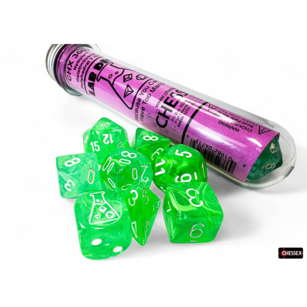 CHX 30074 Nebula Gelatinous/white Polyhedral 7-Dice Set (with bonus die)