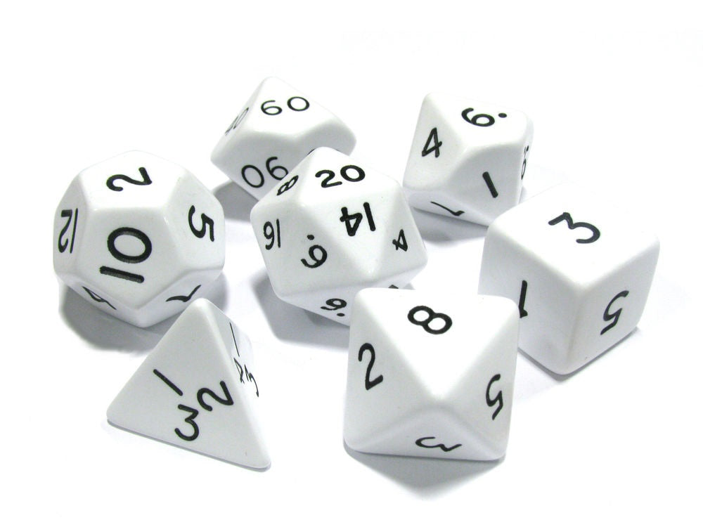 Jumbo, opaque, 7 set polyhedral, white