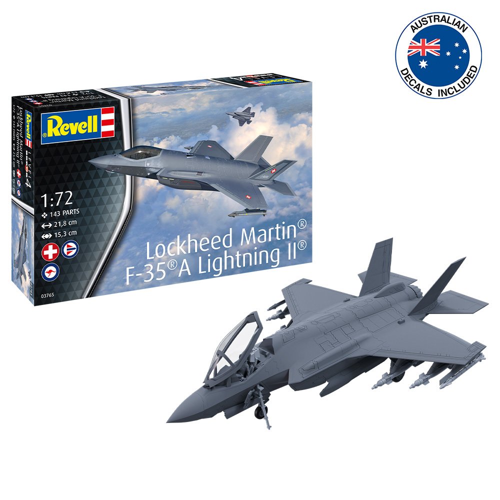 Revell - 03765 - 1/72 LOCKHEED MARTIN F-35A LIGHTNING II WITH AUS. DECALS