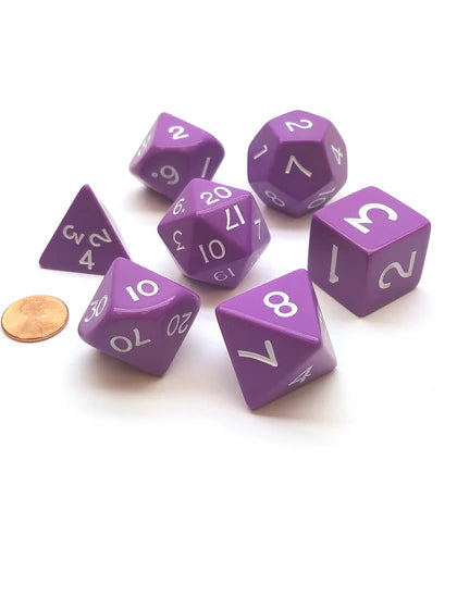 Jumbo, opaque, 7 set polyhedral, purple