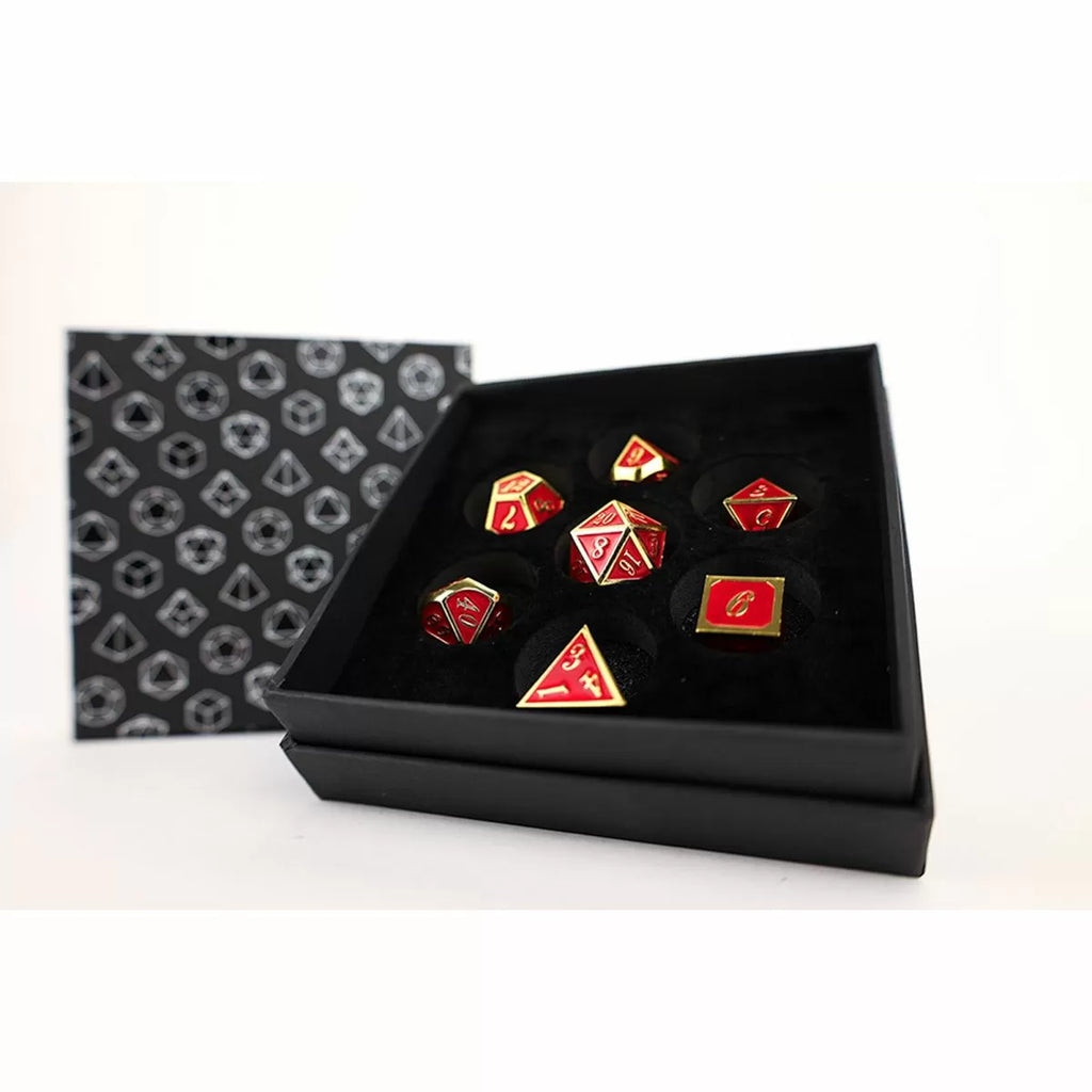 LPG - LPG ES4504 - Dice Set - Metal RPG Serif Red/Gold