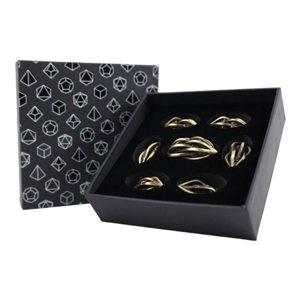 LPG - LPG ES4534 - Dice RPG Set Hollow Elliptic - Tarnished Gold