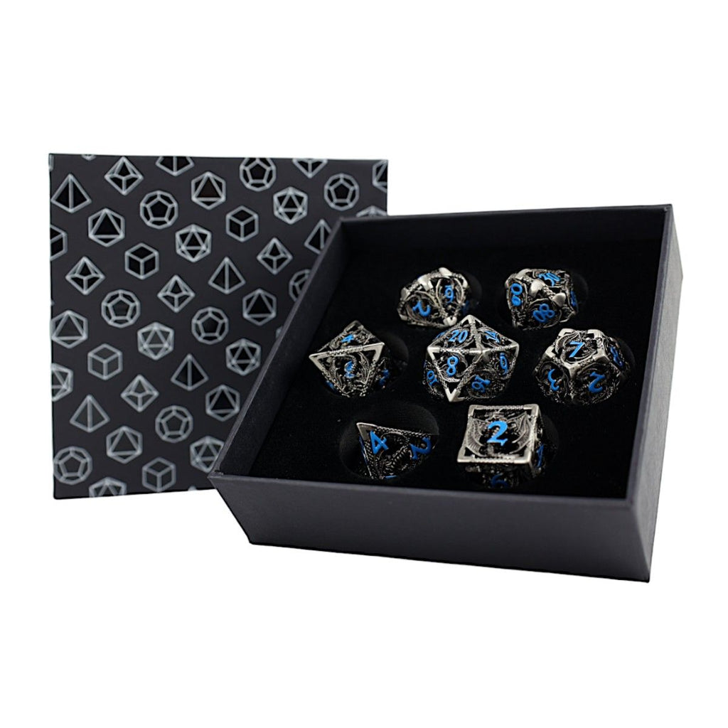 LPG - LPG ES4538 - Dice RPG Set Hollow Dragon - Stainless and Blue