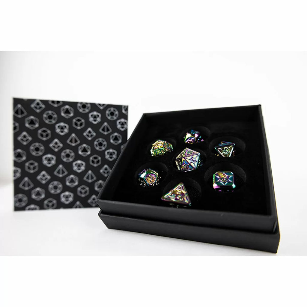 LPG Dice Set - Metal RPG Leadlight Dazzle Dark