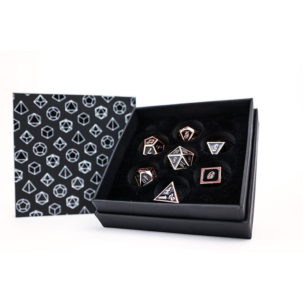 LPG - LPG ES230574 - Dice Set - Metal RPG Set Serif Black/Brass