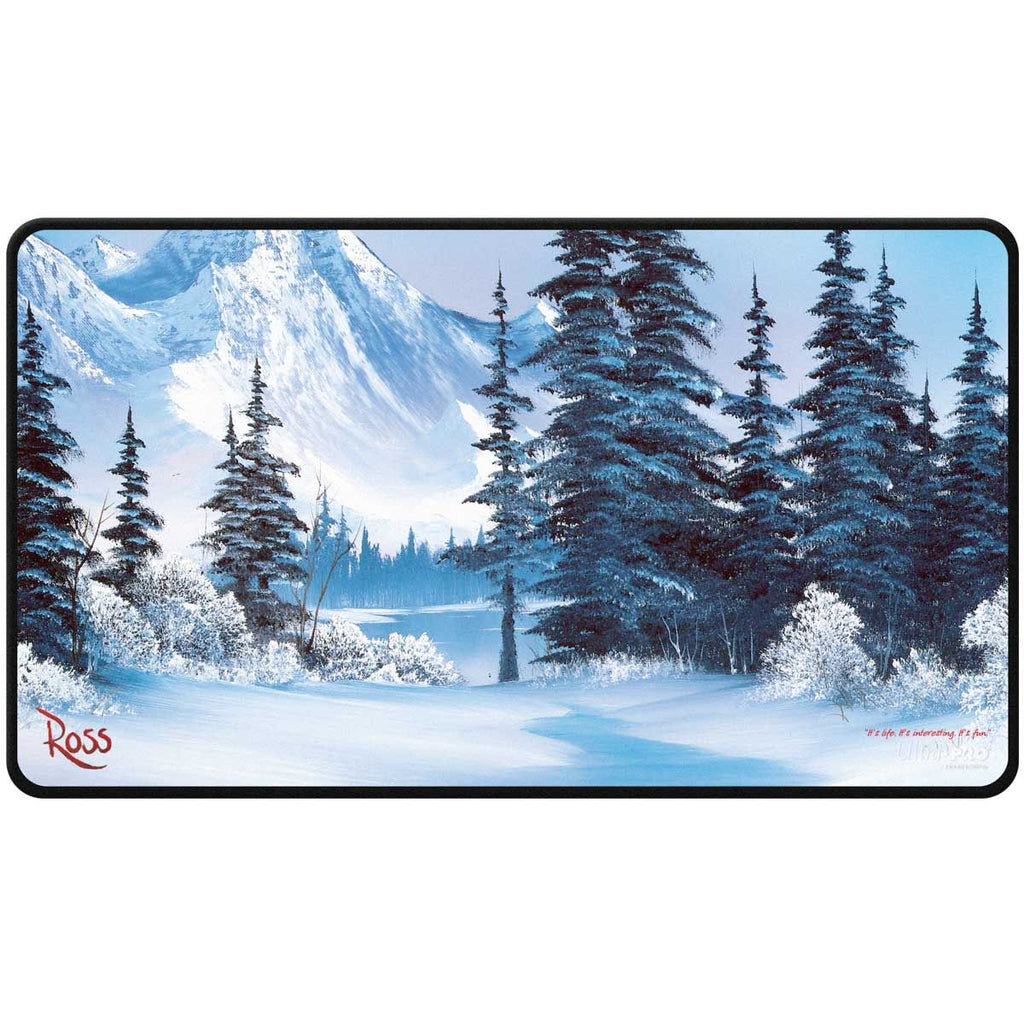 Ultra Pro - UP16523 - Bob Ross - Winter Paradise Black Stitched Playmat