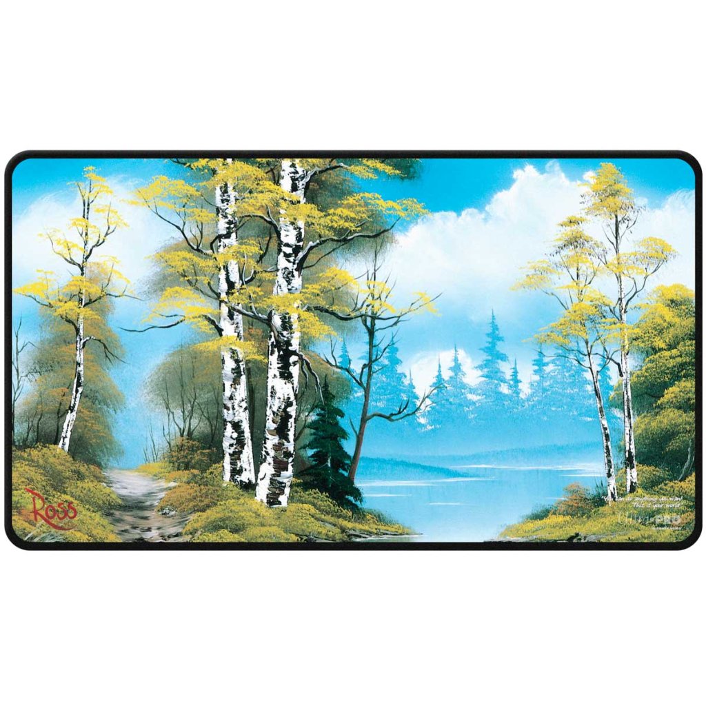 Ultra Pro - UP16527 - Bob Ross Lakeside Path Black Stitched Playmat