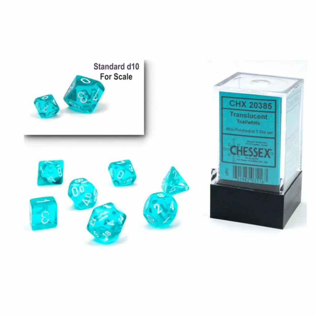 CHX 20385 Translucent Mini Teal/White 7-Die Set