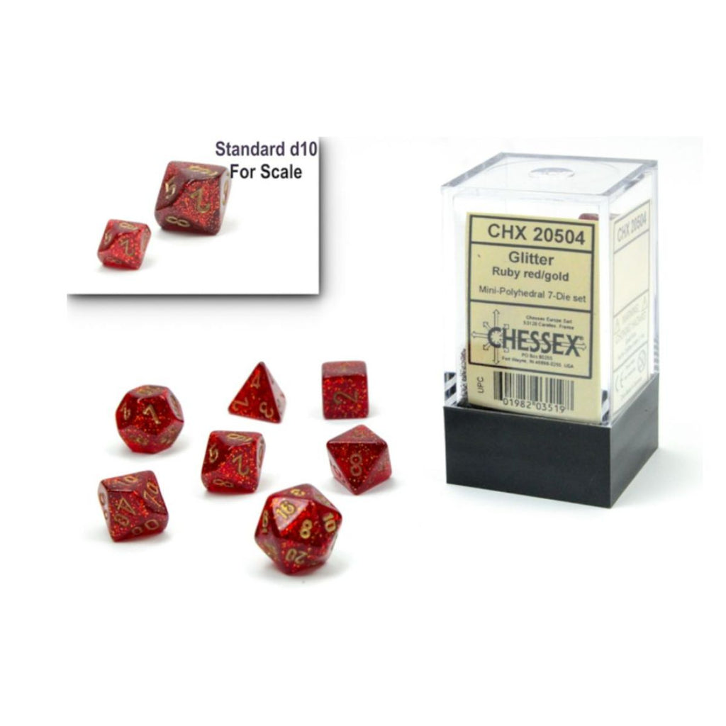 CHX 20504 Glitter Mini Ruby Red/Gold 7-Die Set