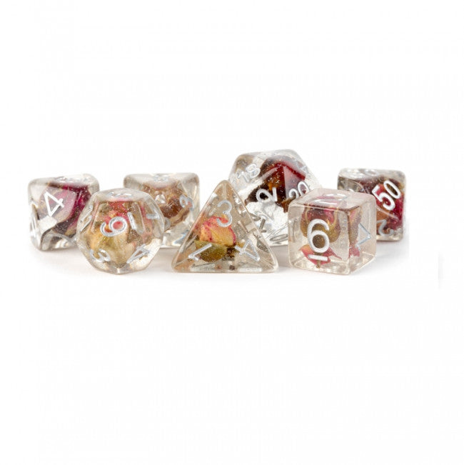 MDG 16mm Resin Polyhedral Dice Set: Infused Rose Dice