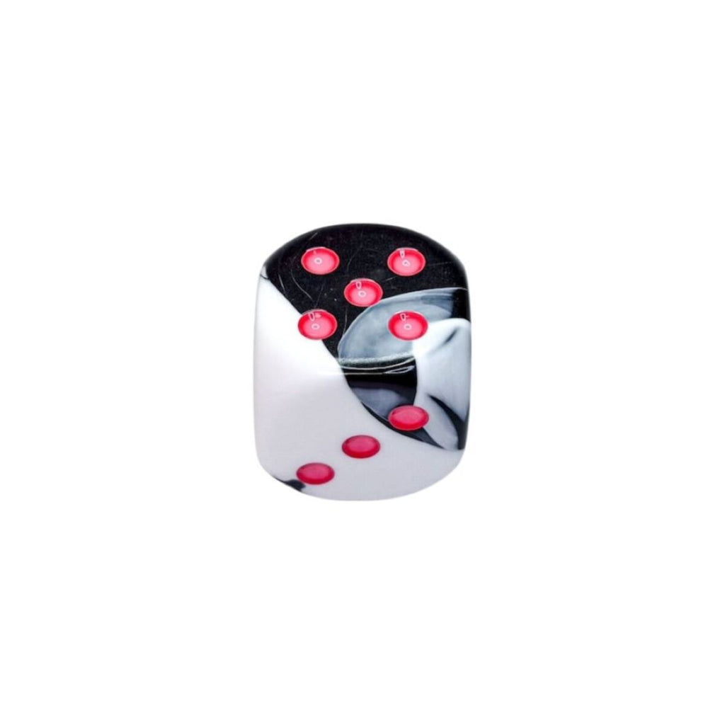 CHX DG5069 Gemini Black-White/pink 50mm d6 dice w/pips