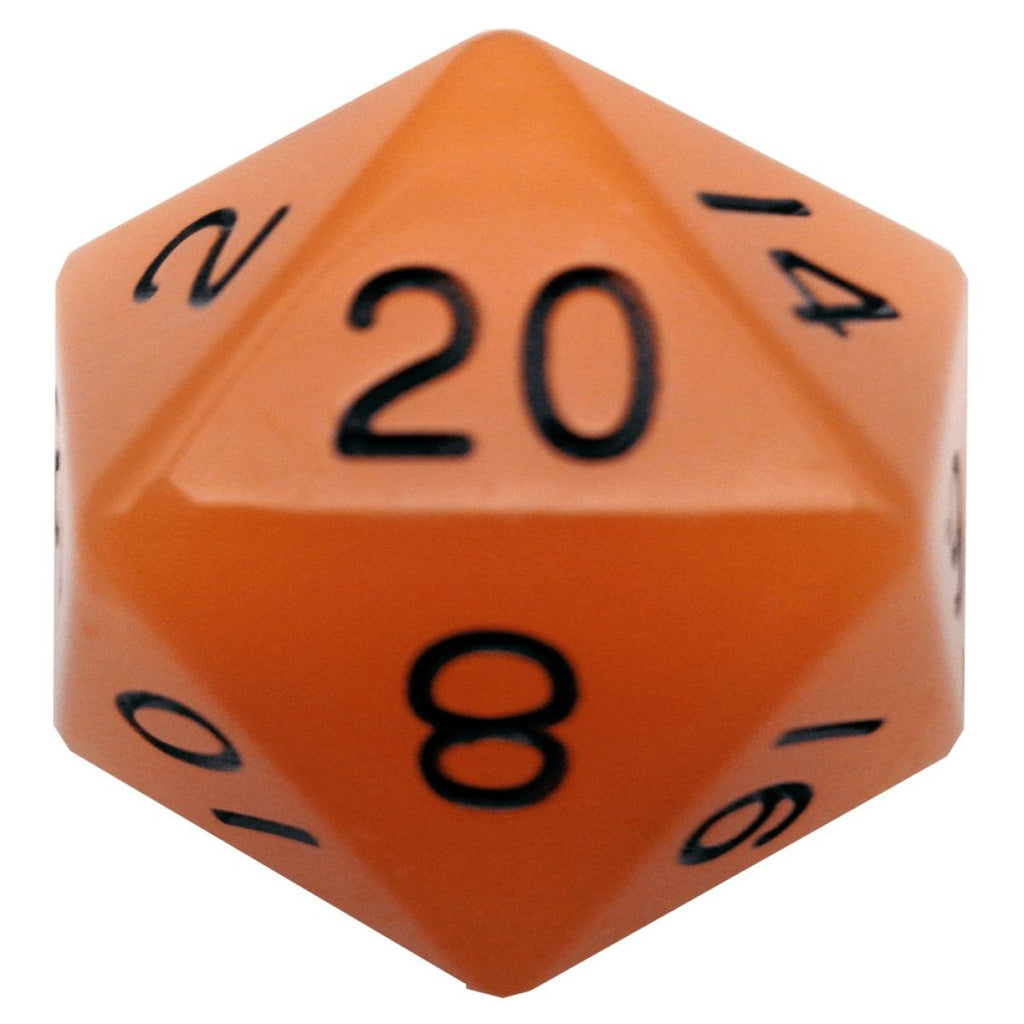 Fanroll: 35mm Mega Acrylic d20: Glow Orange with Black Numbers