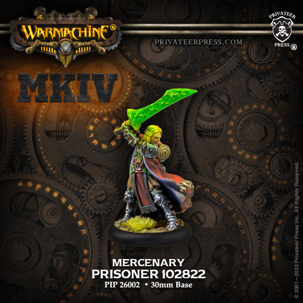 Warmachine: Prisoner 102822 – Mercenary Character Solo (Resin) - PIP26002