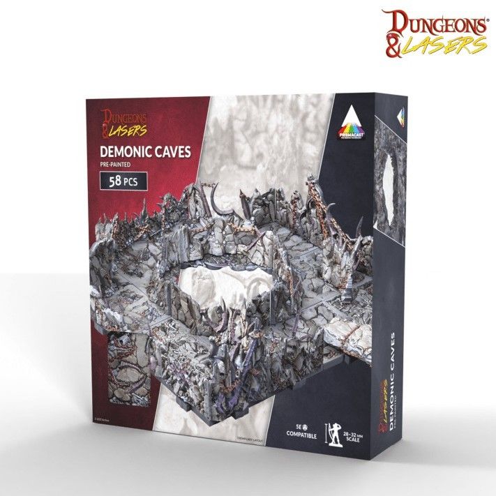 Dungeons & Lasers - Prismacast Pre-Painted Terrain - Demonic Caves Pre-Painted