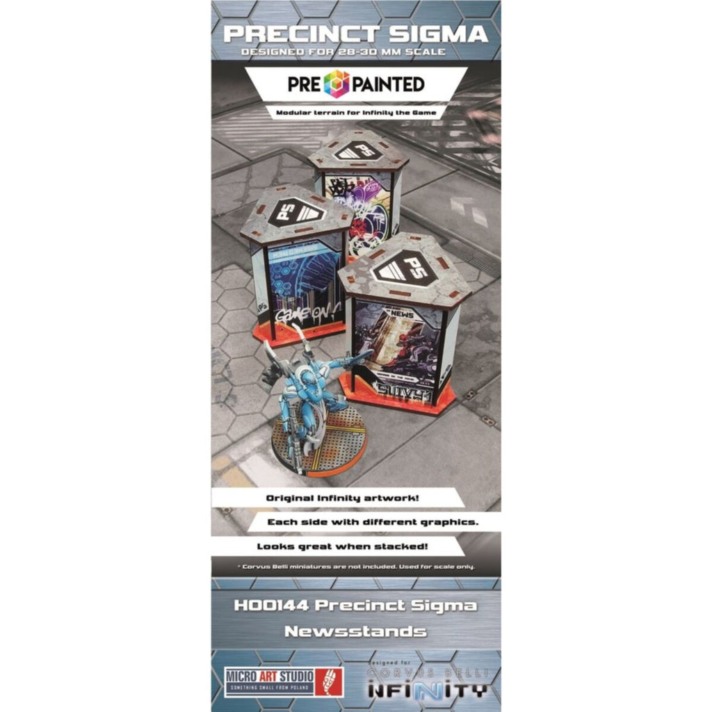 Micro Art Studio - Infinity Scenery - Precinct Sigma Newsstands (3) PREPAINTED (grey)