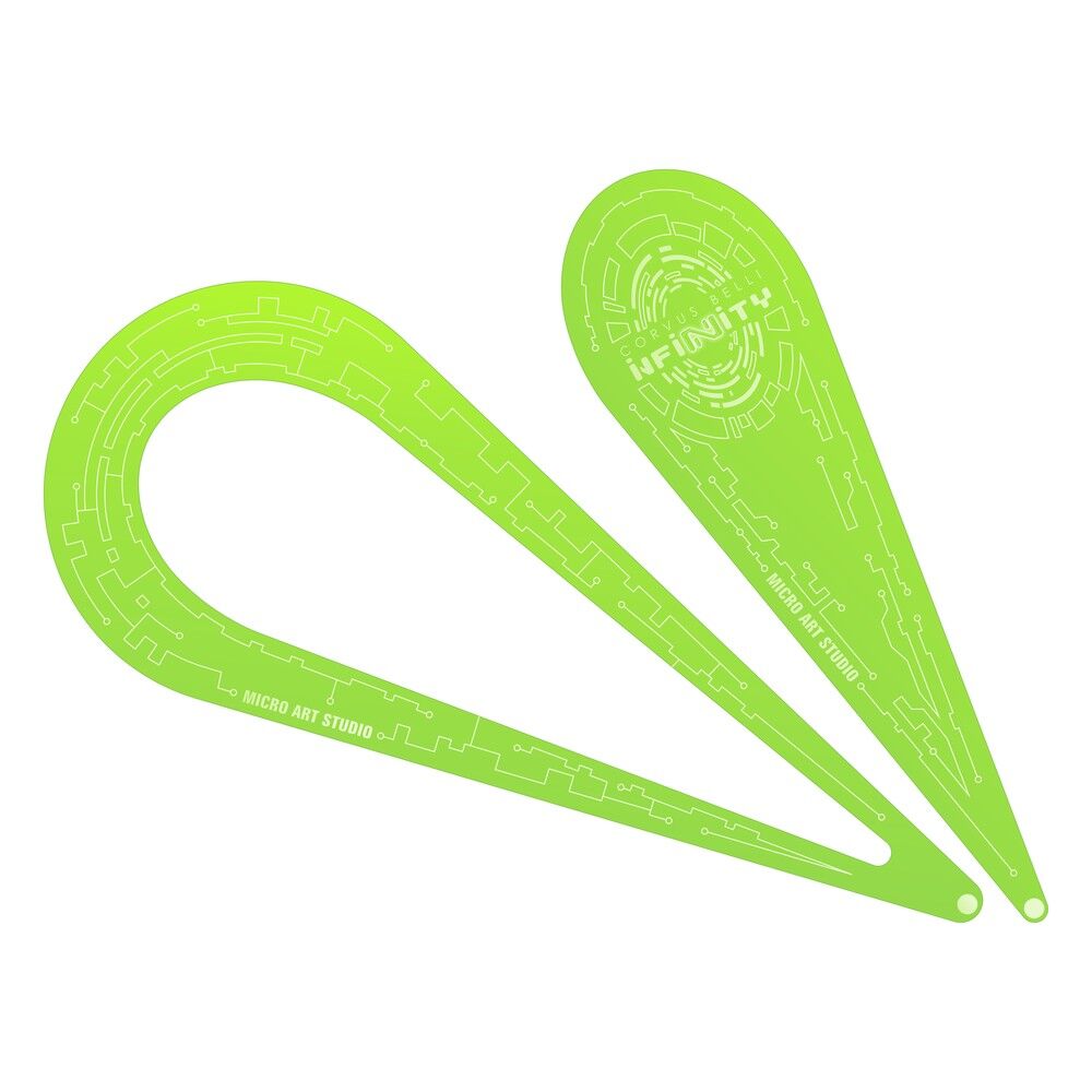 Micro Art Studio - Infinity Accessories - Infinity Teardrop Templates N5 (2) Fluo Green
