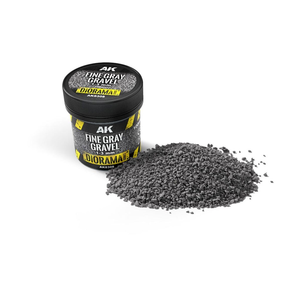 AK Interactive - AK8308 - Dioramas - Fine Gray Gravel 1-3 Mm 100ml