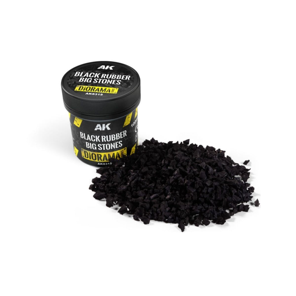 AK Interactive - AK8315 - Dioramas - Black Rubber Big Stones 100ml