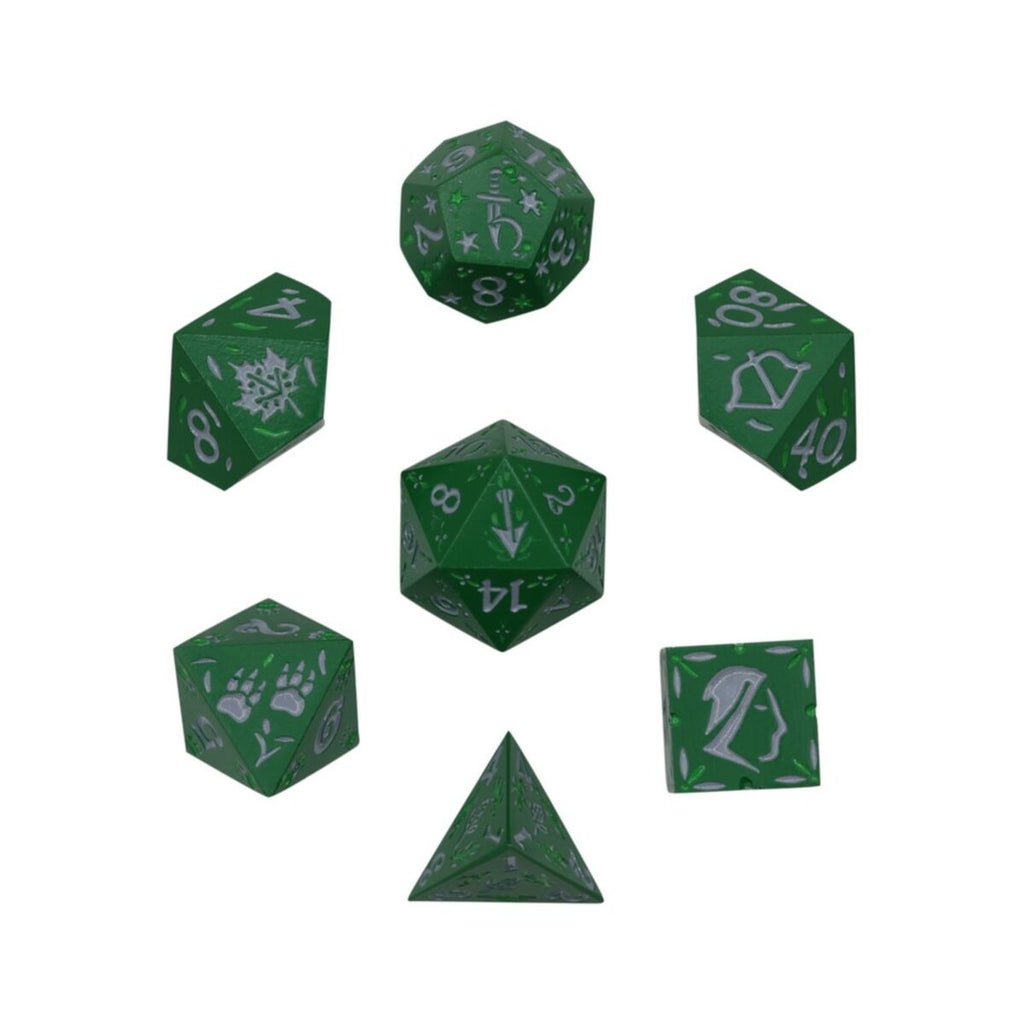 LPG Dice - LPG 269883 - Rogue RPG Set Green/Silver