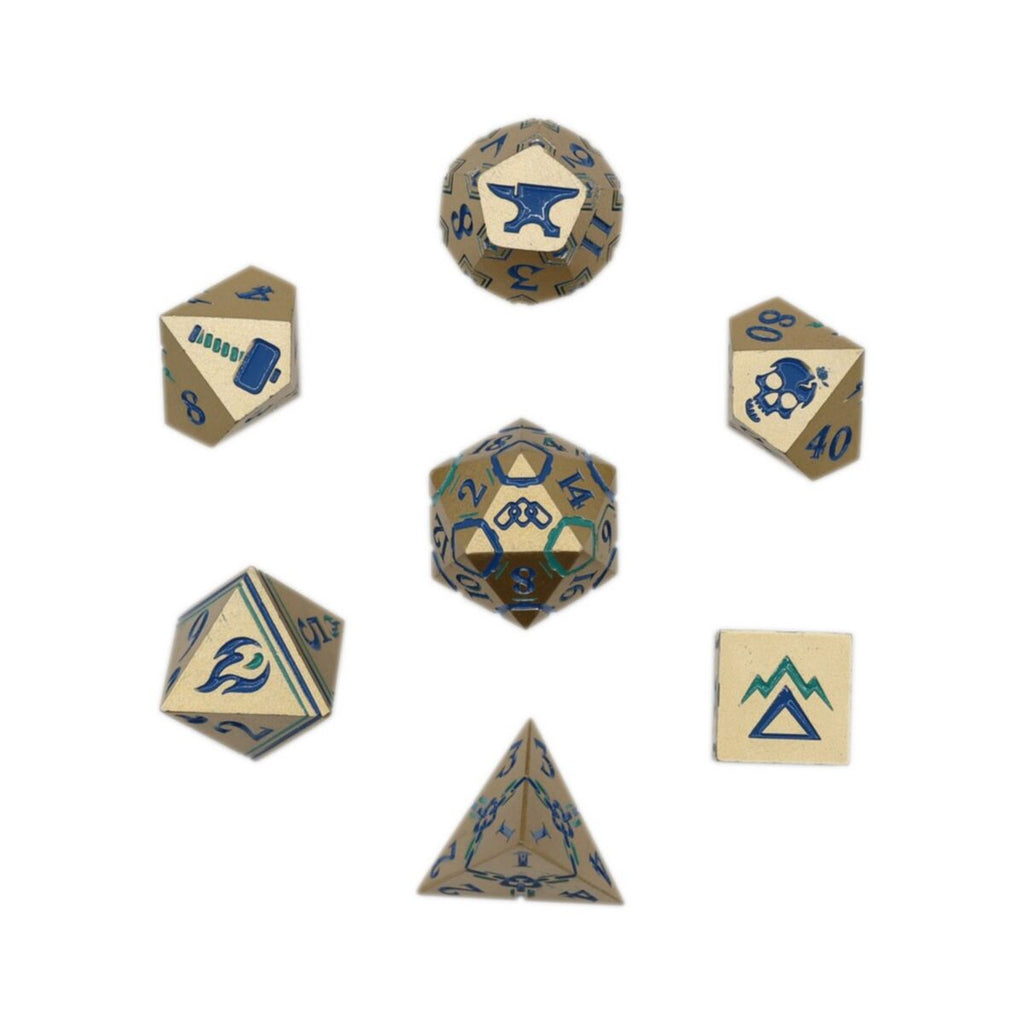 LPG Dice - LPG 269894 - Warrior RPG Set Gold/Blue
