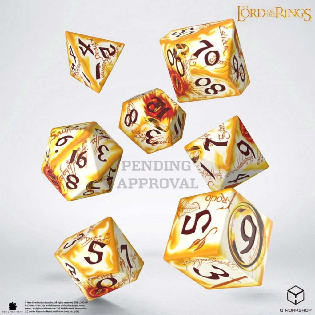 Q Workshop - The Lord of the Rings: Ring-bearers “Full Art Dice" Set - Whitefire Radiance