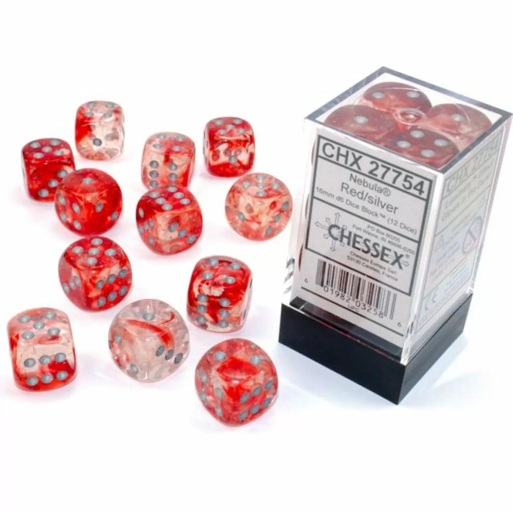 CHX 27754 Nebula 16mm d6 Red/Silver Luminary Block (12)