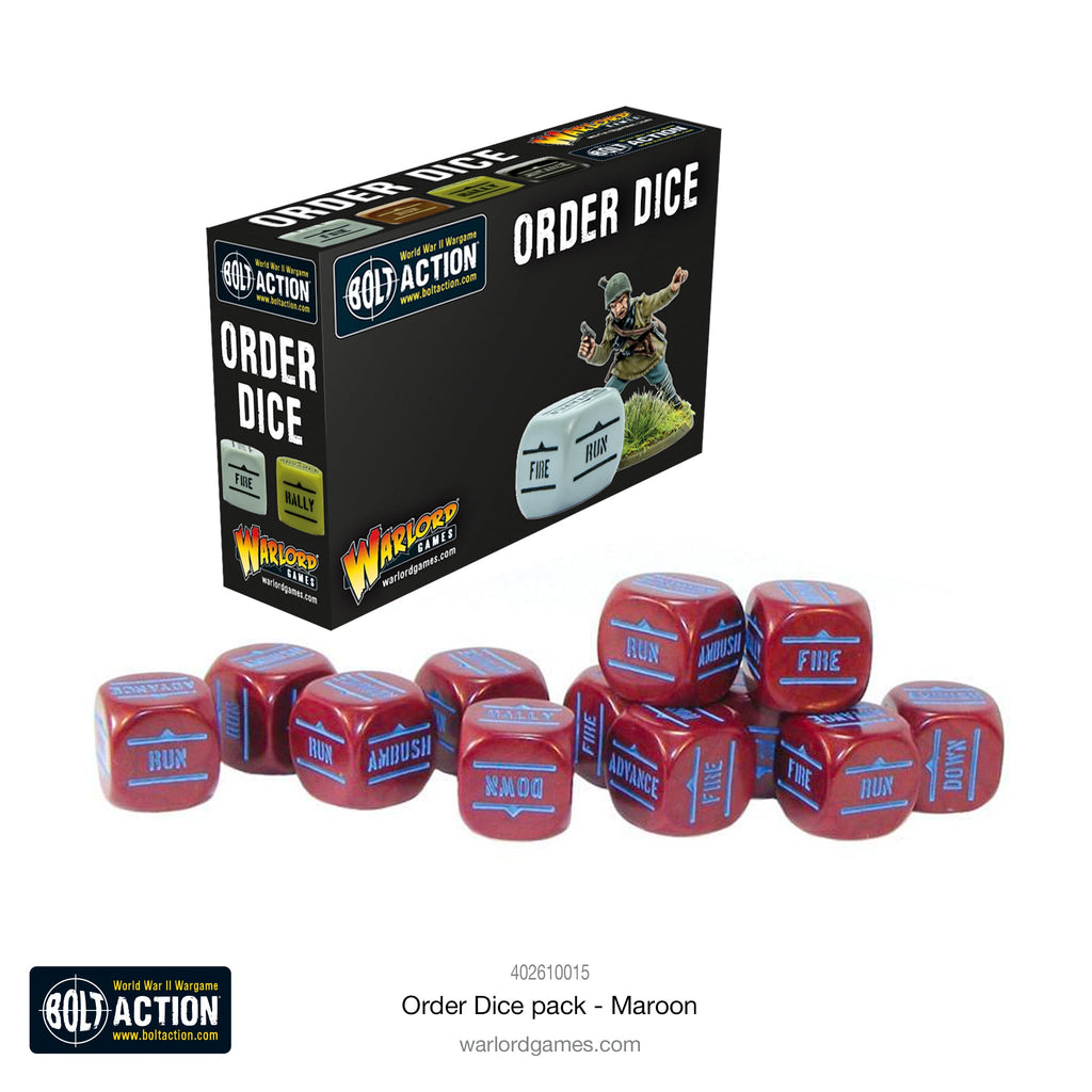 Bolt Action - Order Dice - Maroon