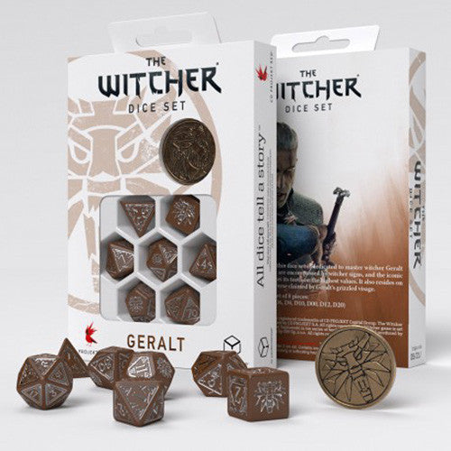 The Witcher Dice Set Geralt - The Roach's Companion Dice Set 7 with coin