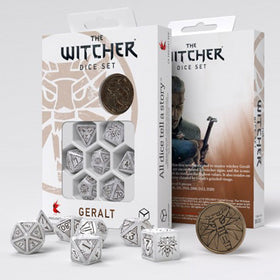 The Witcher Dice Set Geralt - The White Wolf Dice Set 7 with coin