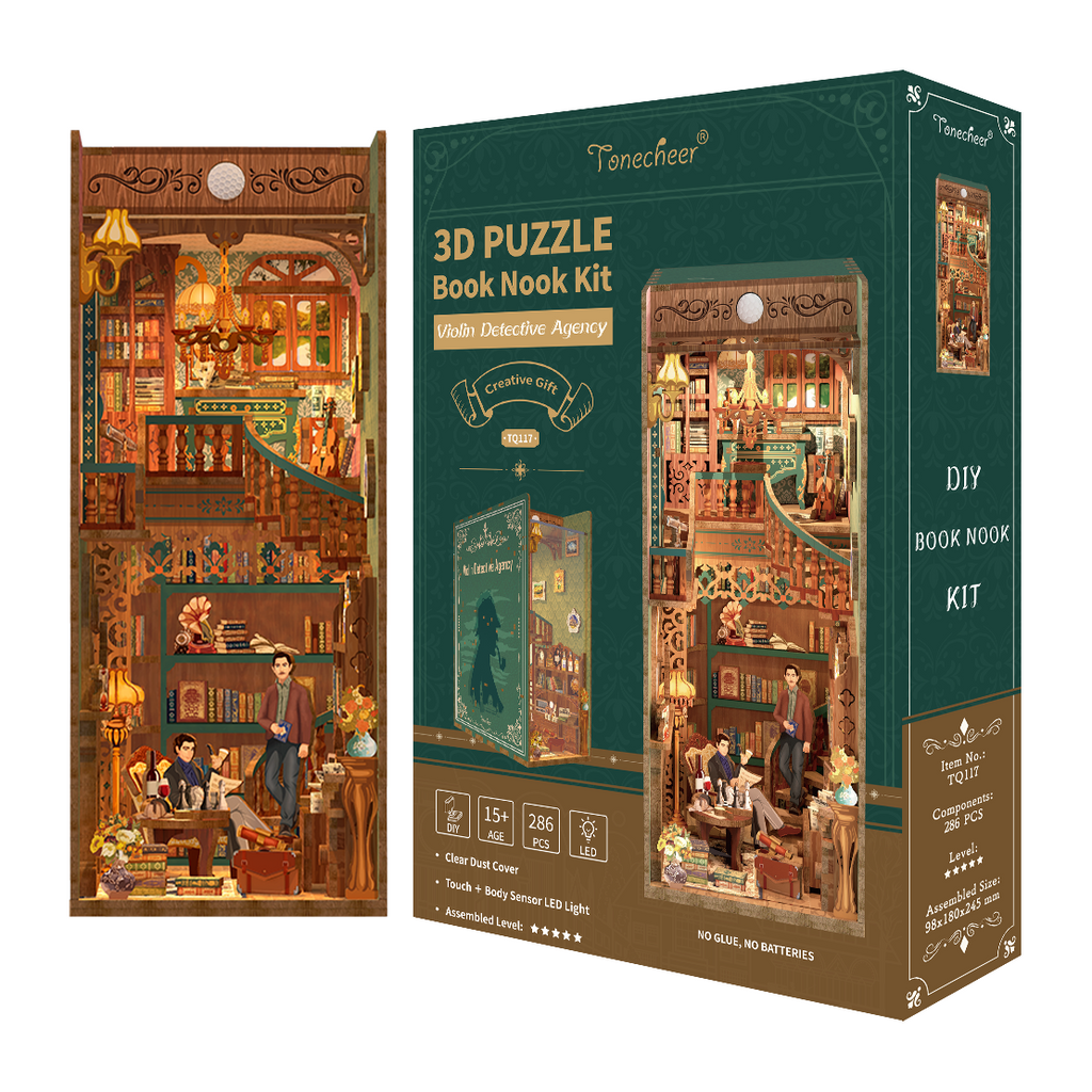 Violin Detective Agency Large Book Nook Tonecheer
