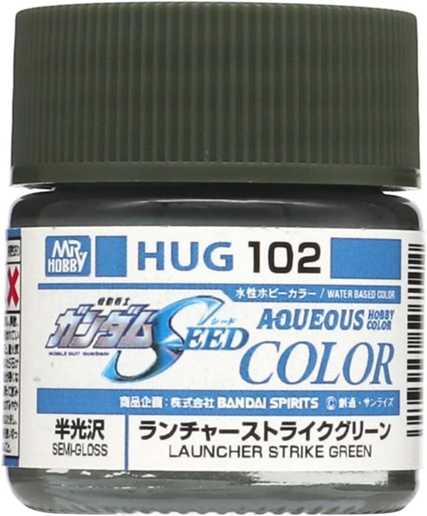 Mr Hobby - HUG102 - Aqueous Gundam Color - Gundam Seed Launcher Strike Green Semi Gloss - 10ml