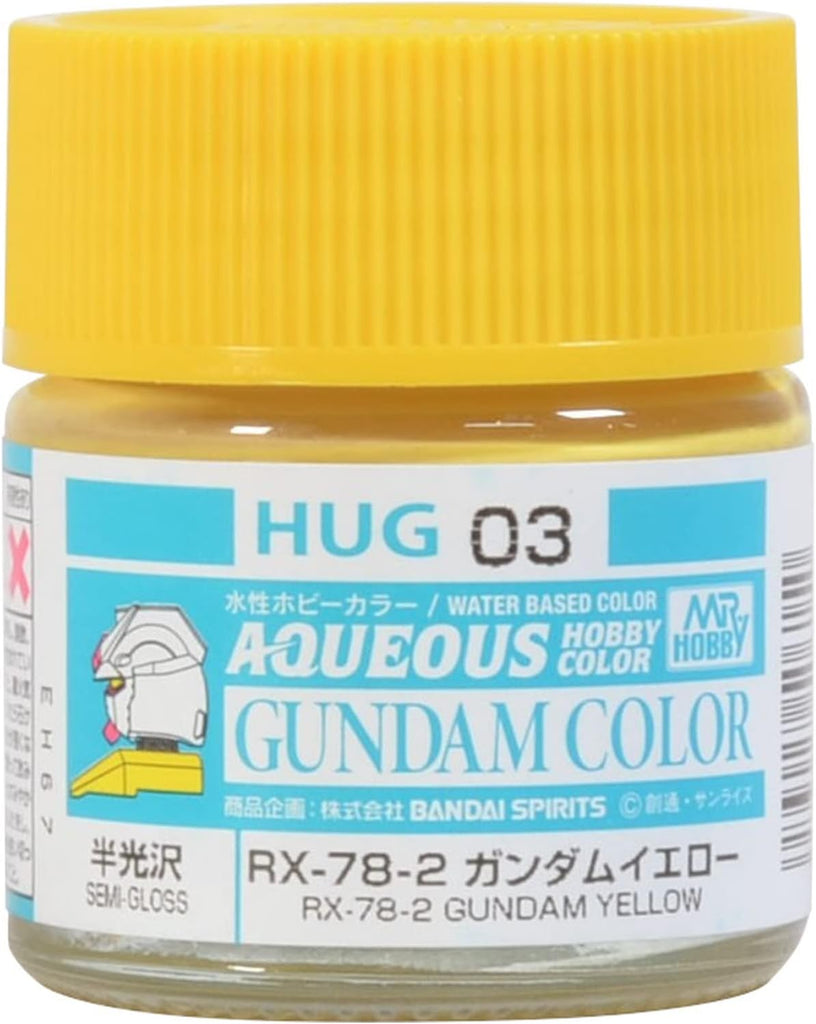 Mr Hobby - HUG03 - Aqueous Gundam Color - RX-78-2 Gundam Yellow Semi Gloss - 10ml