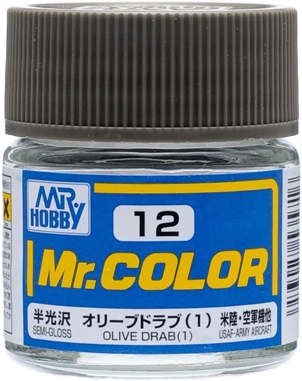 Mr Hobby - C12 - Mr Color Olive Drap (1) Semi Gloss - 10ml
