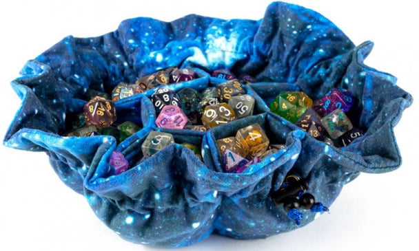 MDG Velvet Compartment Dice Bag with Pockets: Galaxy