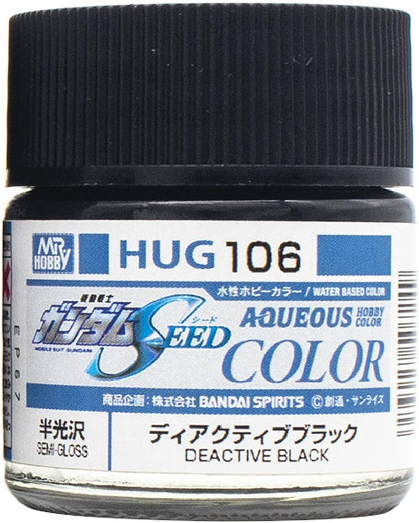 Mr Hobby - HUG106 - Aqueous Gundam Color - Gundam Seed Deactive Black Semi Gloss - 10ml