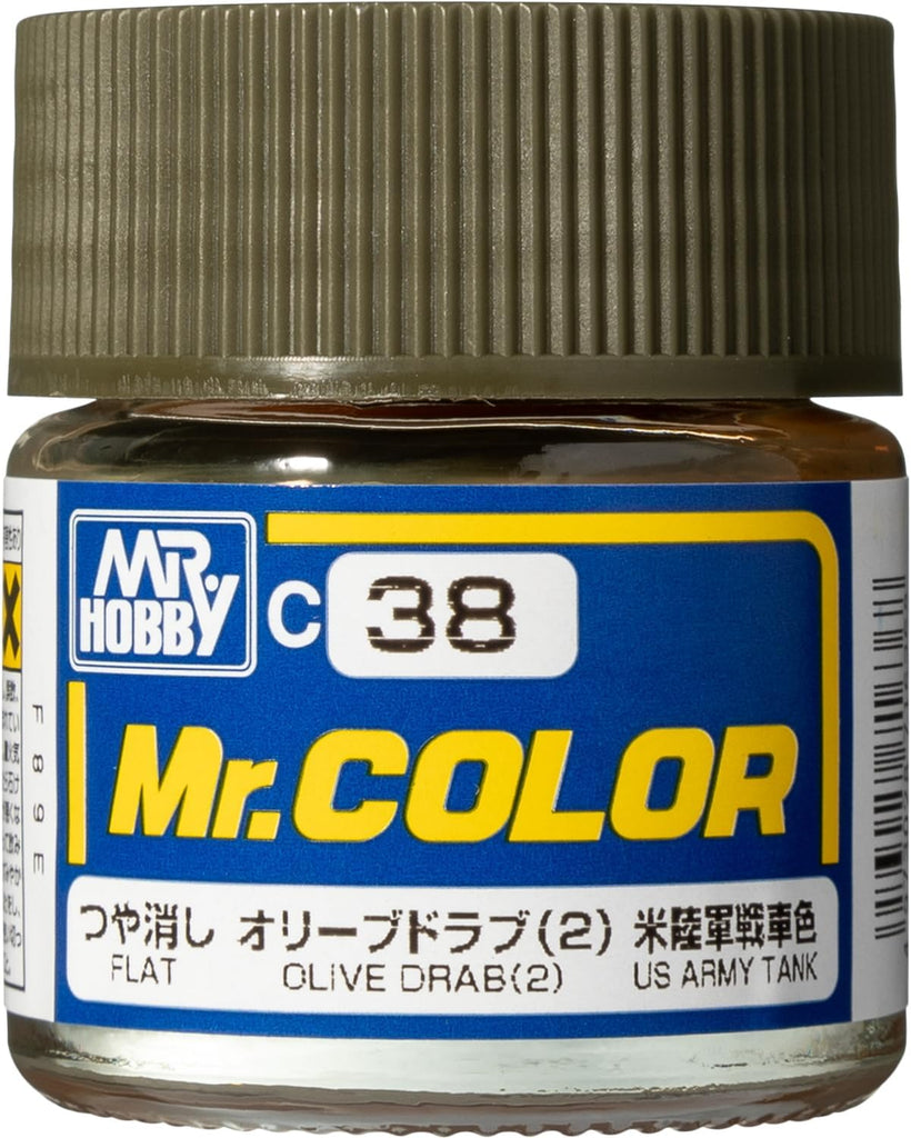 Mr Hobby - C38 - Mr Color Olive Drab (2) Flat - 10ml