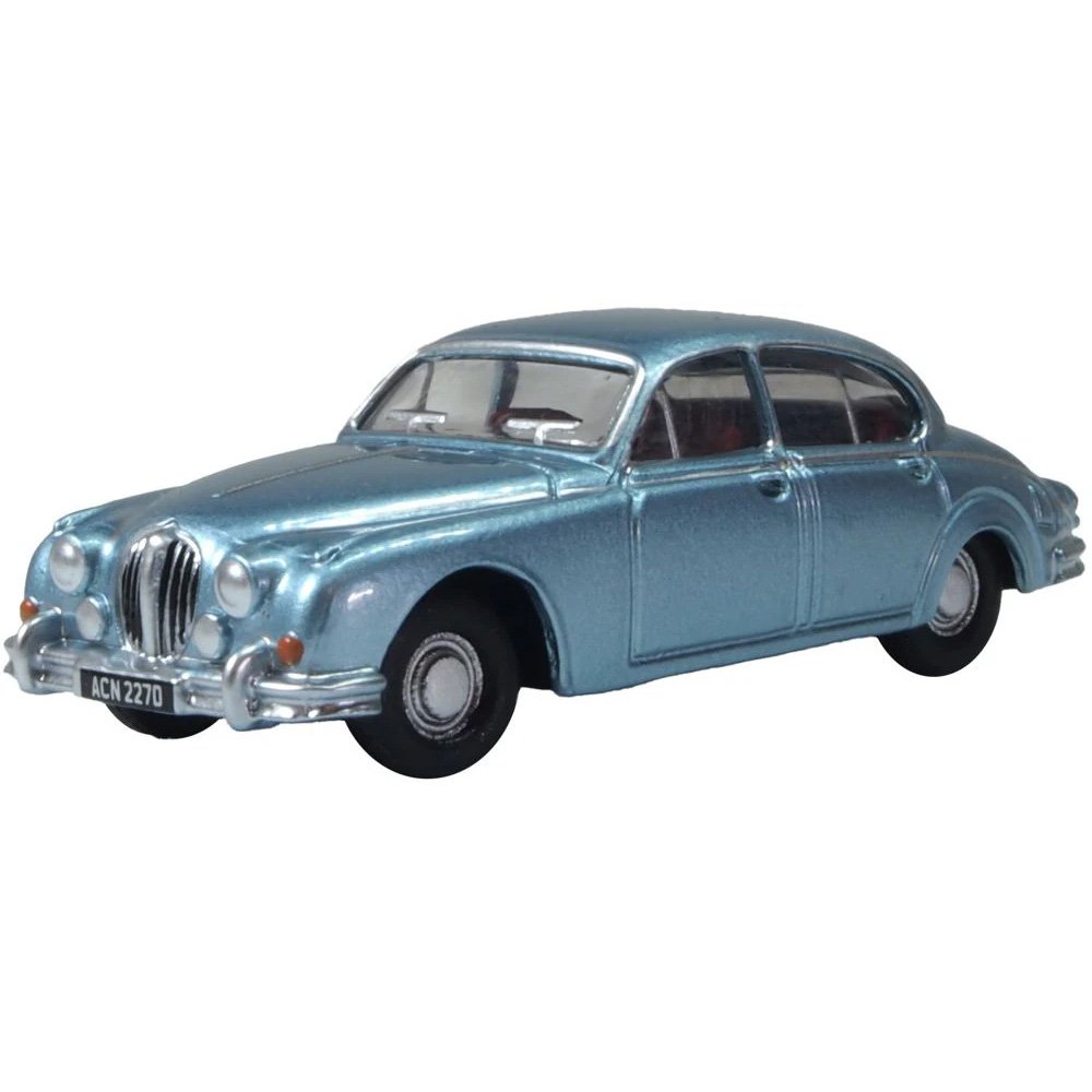 OXFORD 1/76 JAGUAR MKII - OPALESCENT SILVER BLUE