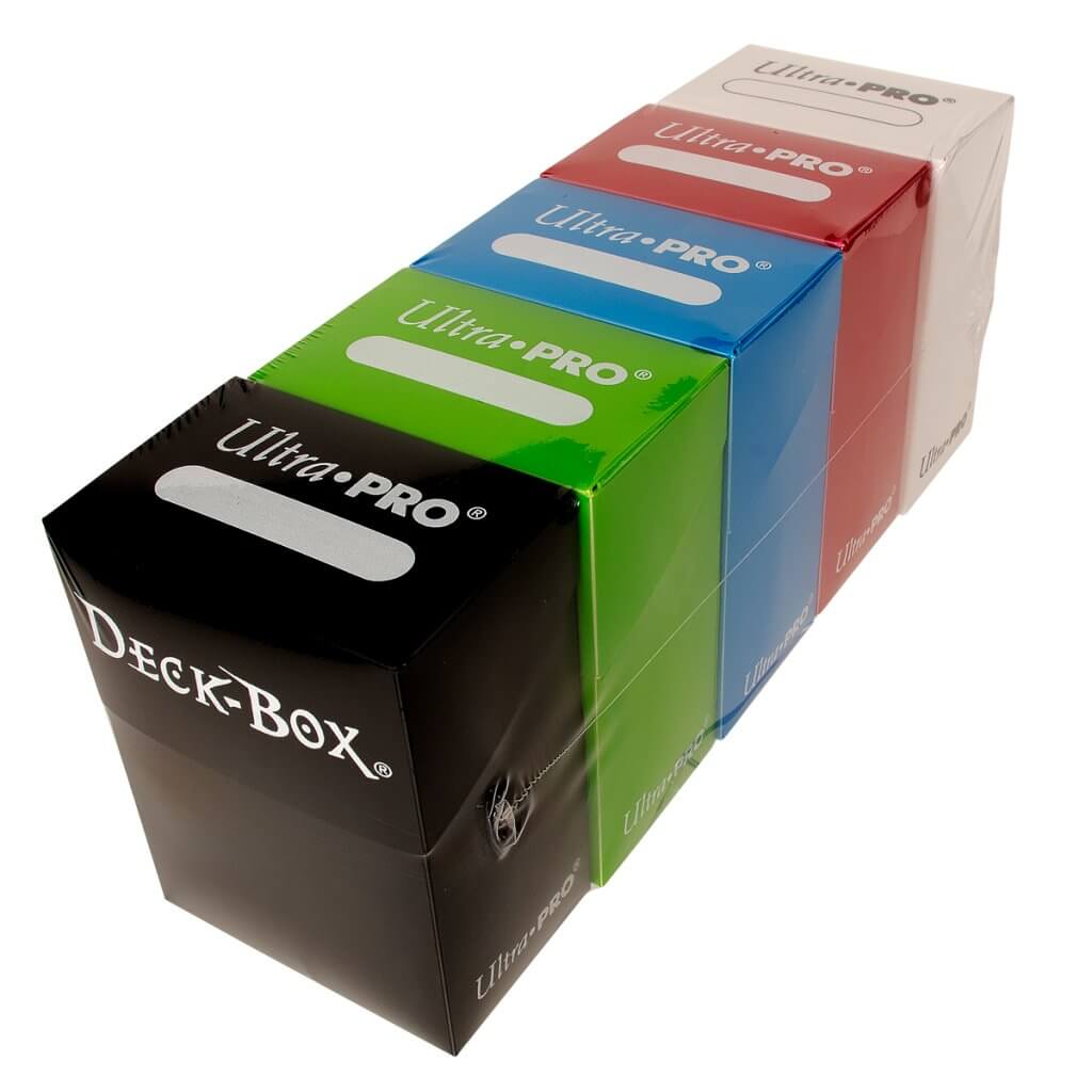 Ultra Pro Deck Box - 5 colour Pk Bundle (Red, Blue, Green, Black, White )