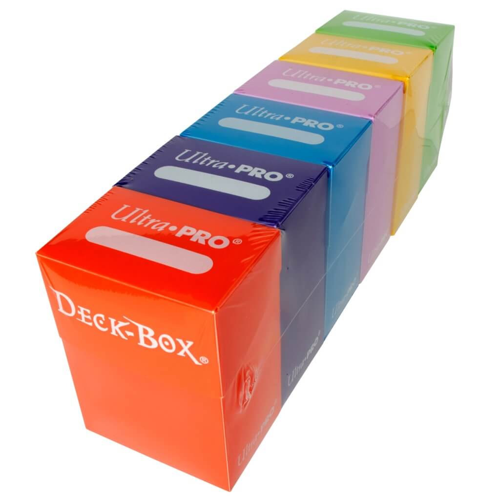 Ultra Pro Deck Box - 6 Colour Pk Bundle (Orange, Purple, Blue, Pink, Yellow, Green )