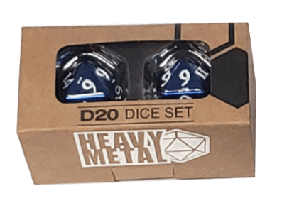 Ultra Pro - Heavy Metal D20 2-Dice Set - Blue - 85785
