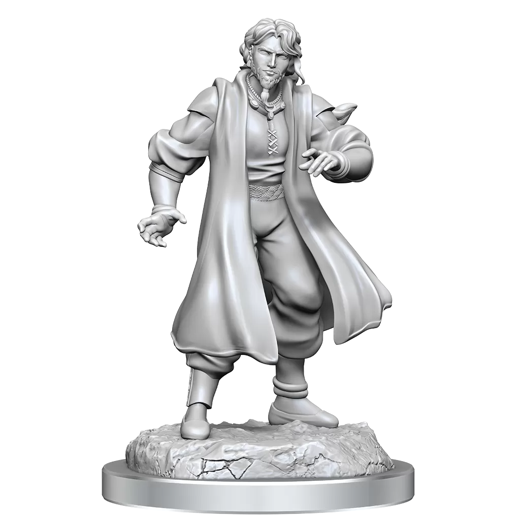 Critical Role - 222215 - Unpainted Miniatures Male Human Sorcerer Merchant & Tiger Demon
