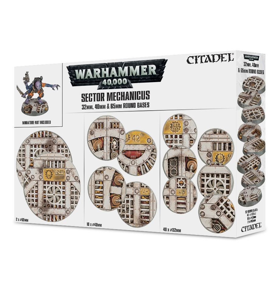 Sector Mechanicus: Industrial Bases 32mm, 40mm & 65mm Round Bases - 66-95