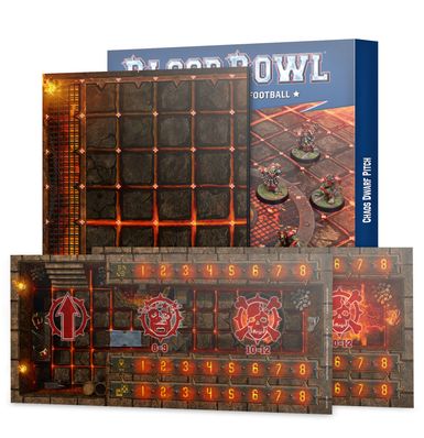 Blood Bowl: Chaos Dwarf Team – Double-sided Pitch and Dugouts Set