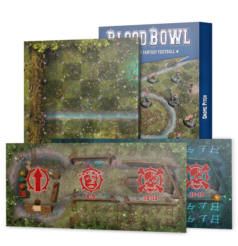 BLOOD BOWL - Gnome Pitch  – DOUBLE-SIDED PITCH AND DUGOUTS SET