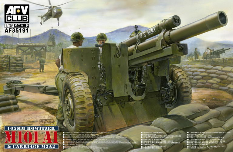 AFV Club AF35191 1/35 105mm Howitzer M101A1 & Carriage M2A2 *Aus Decal* Plastic Model Kit